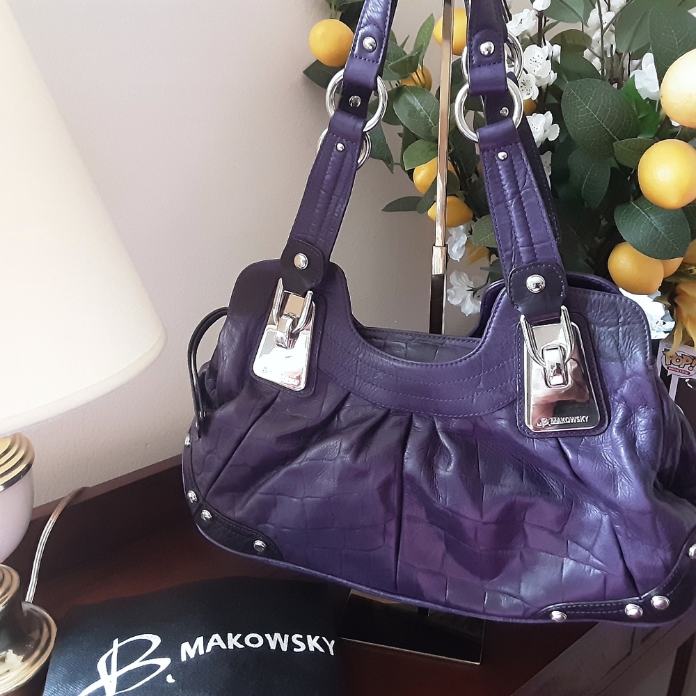 Vintage B. Makowsky Handbag Purple for Women Authentic - Used